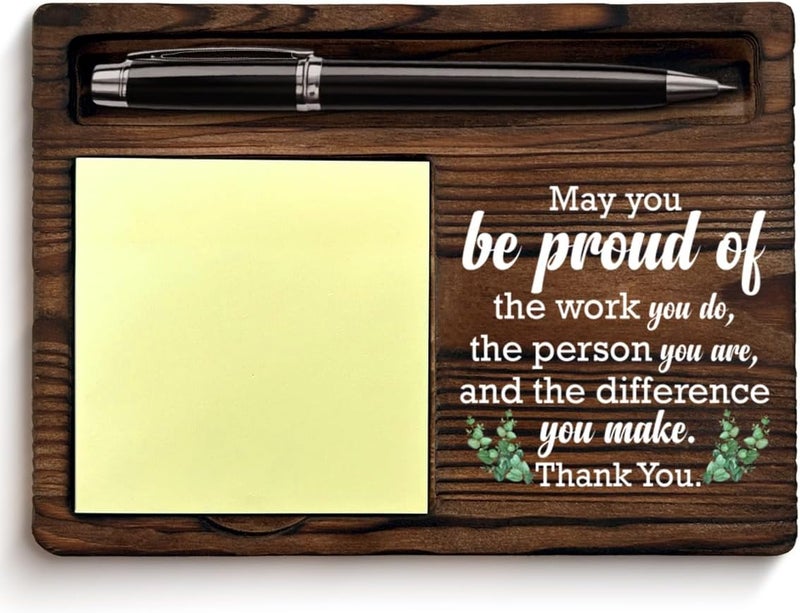 QODMGD Thank You Gifts for Women Men, Appreciation Gifts for Coworkers Boss Teacher, May You Be Proud of The Work You Do Sticky Note Holder for Office Desk Decor - Image 1
